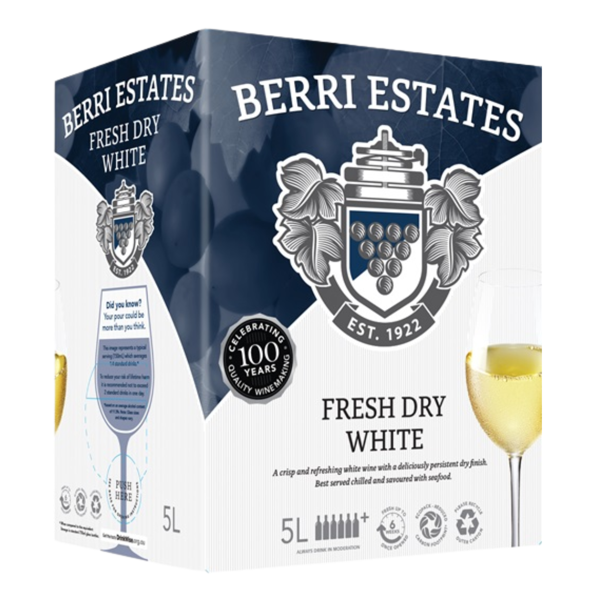 Berri Estates Fresh Dry White 5L Cask Wine