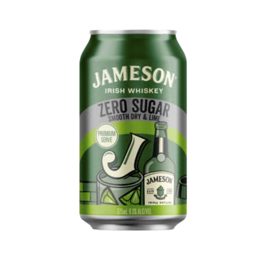 Jameson Smooth Dry & Lime Zero Sugar Premium Strength 6.3% 375ml Can