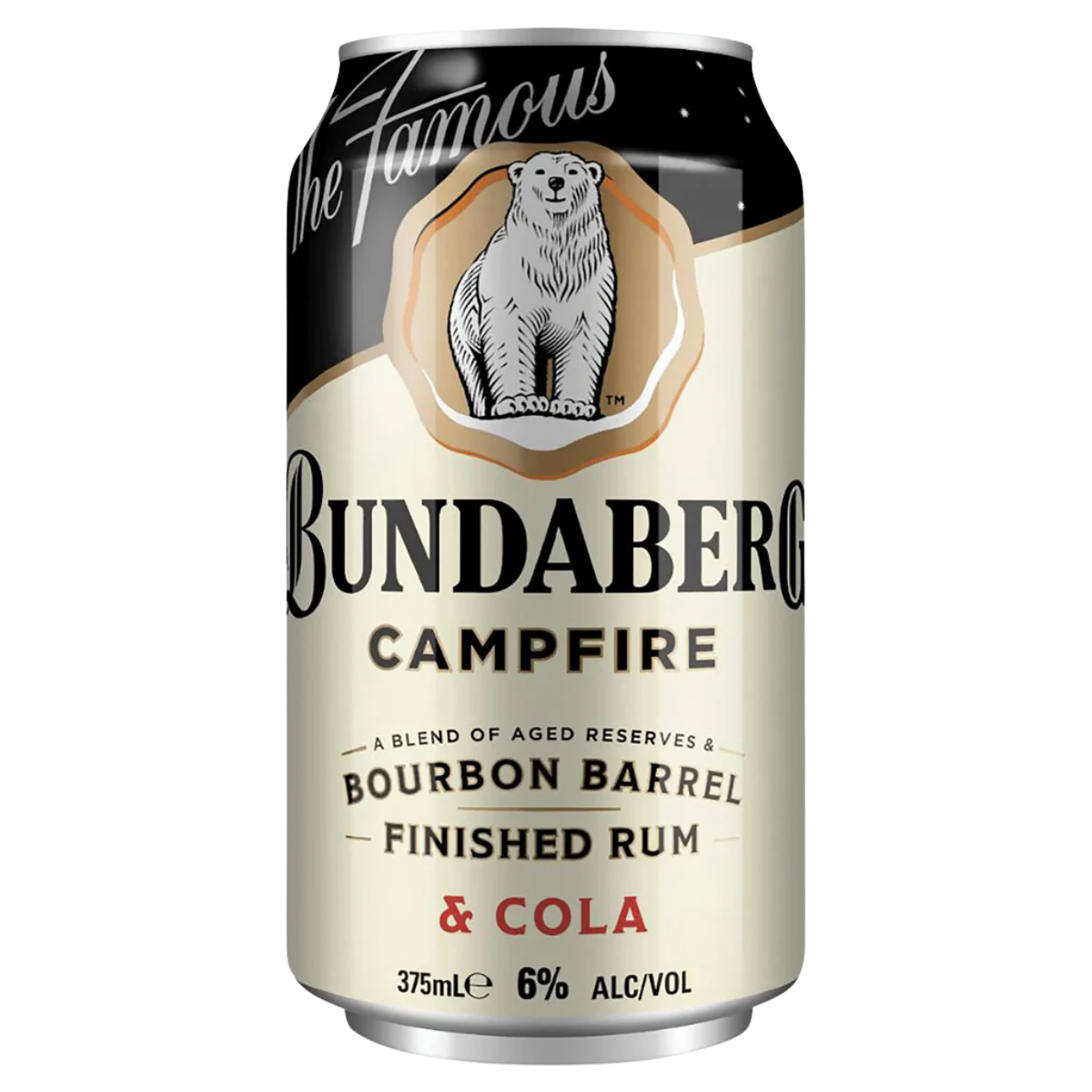 Bundaberg Rum Campfire & Cola 6% 375ml Can