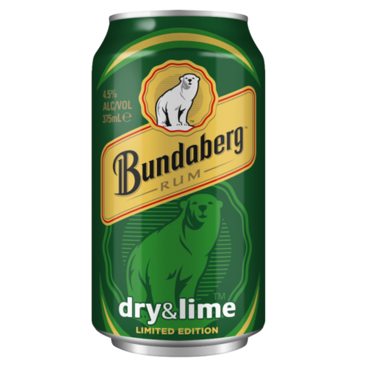 Bundaberg Rum Dry & Lime 375ml Can
