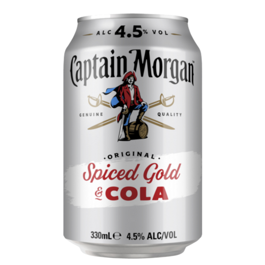 Captain Morgan Original Spiced Gold & Cola 4.5% 330ml Can