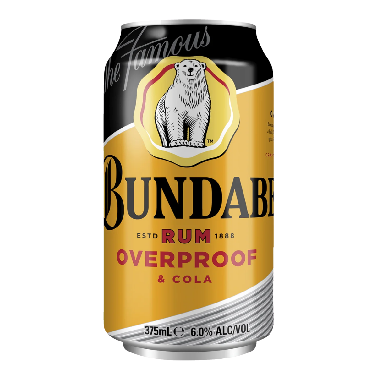 Bundaberg Rum & Cola Overproof 6% 375ml Can