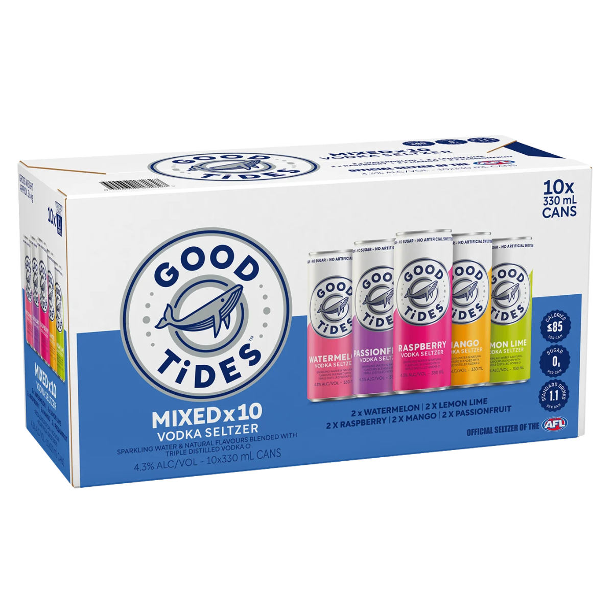 Good Tides Vodka Seltzers Mixed 10 Pack