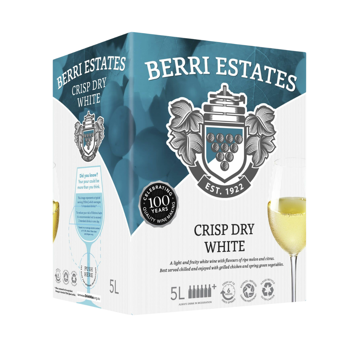 Berri Estates Crisp Dry White 5L Cask Wine