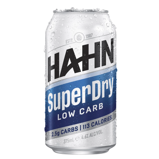 Hahn Super Dry Low Carb Lager 375ml Can