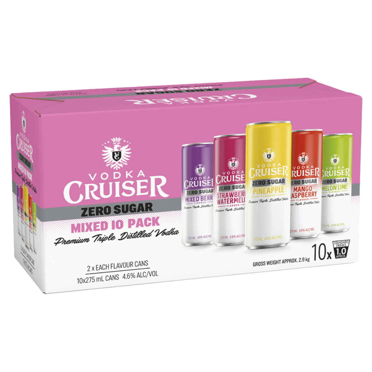 Vodka Cruiser No Sugar Mixed 10 Pack