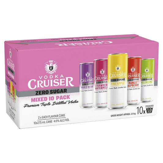 Vodka Cruiser No Sugar Mixed 10 Pack