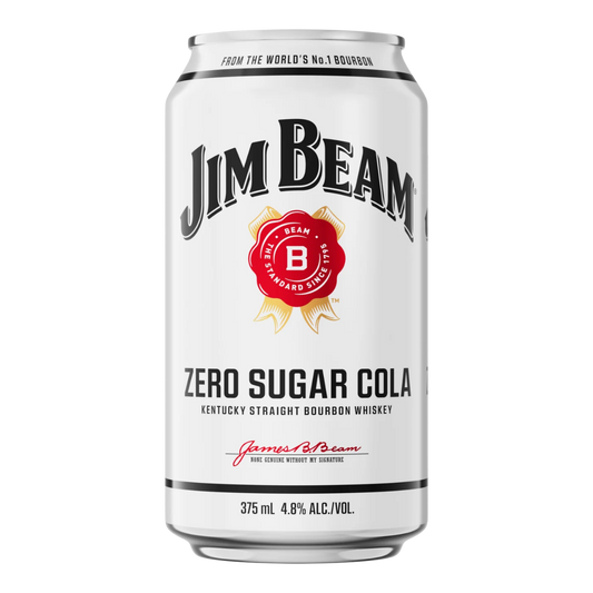 Jim Beam White Bourbon & Cola Zero Sugar 375ml Can