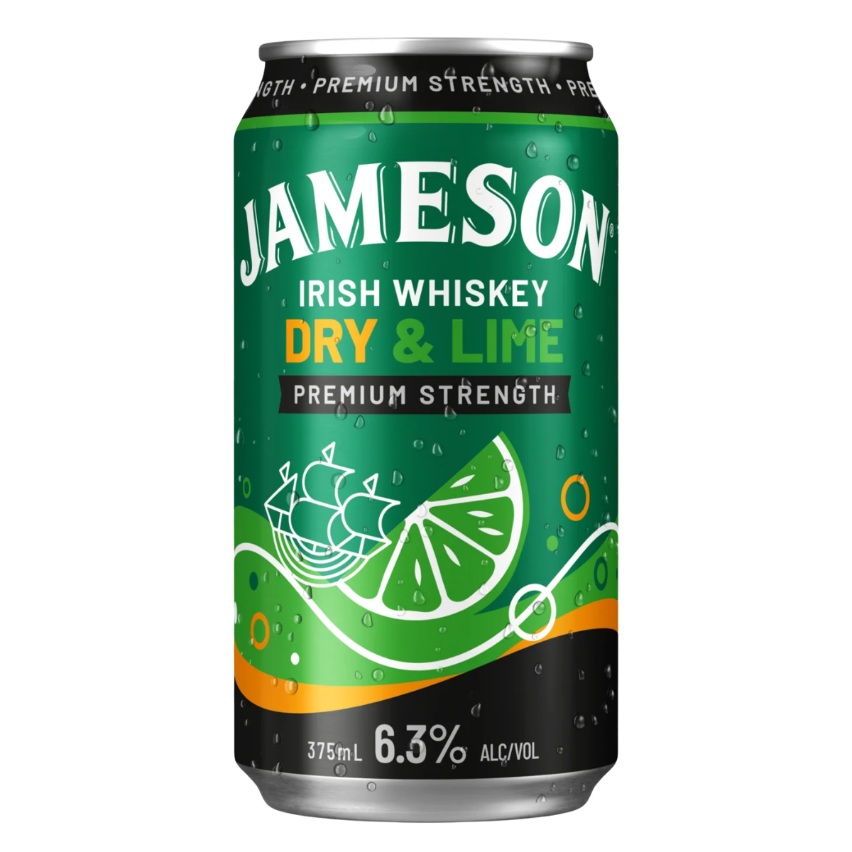 Jameson Smooth Dry & Lime Premium Strength 6.3% 375ml Can