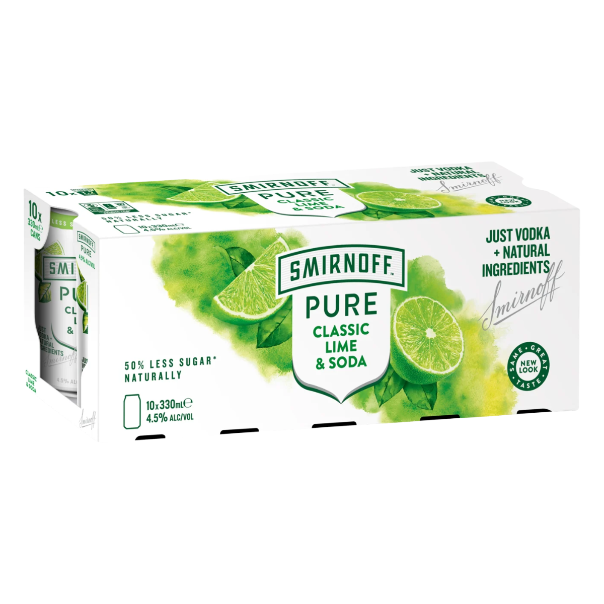 Smirnoff Pure Classic Lime and Soda 10x330ml