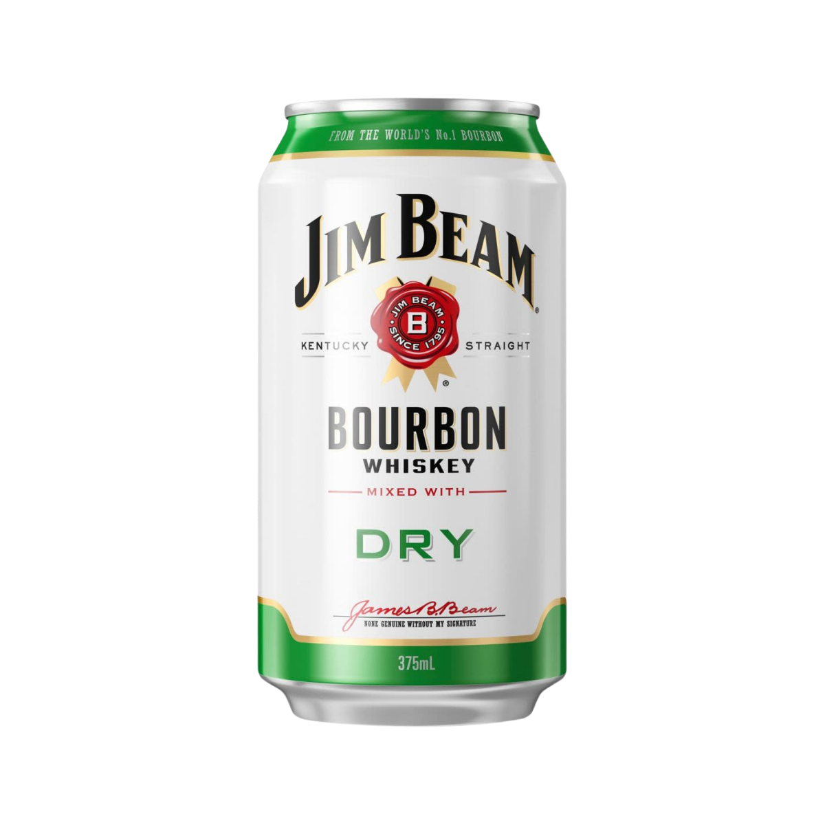 Jim Beam White Bourbon & Dry 375ml Can