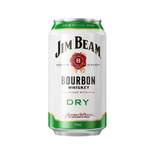 Jim Beam White Bourbon & Dry 375ml Can