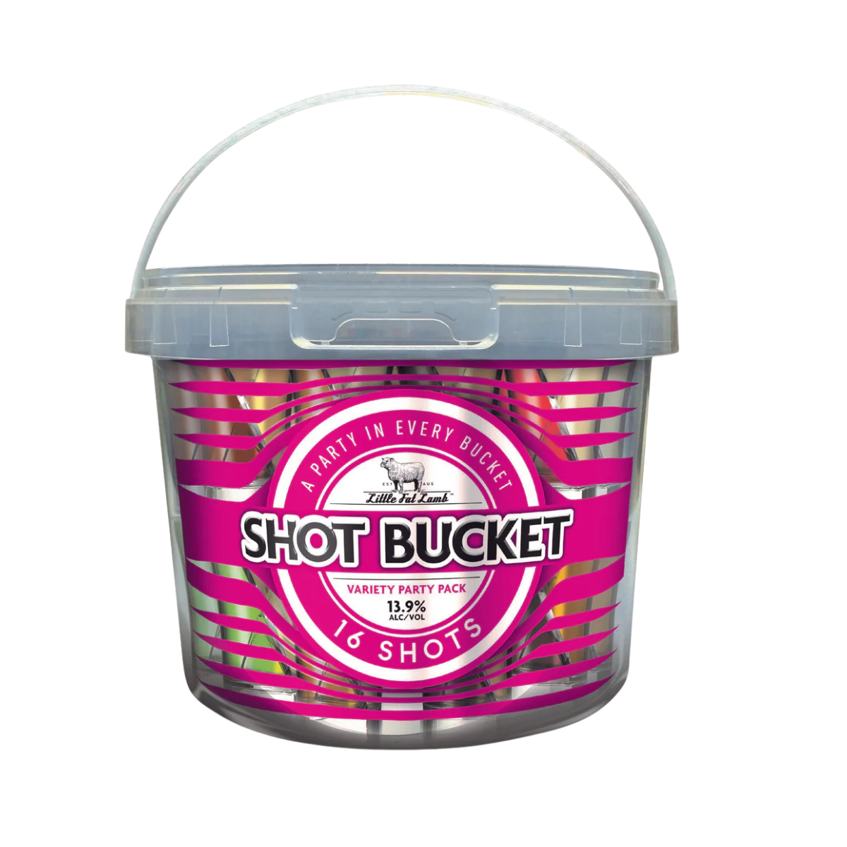 Little Fat Lamb Shot Bucket 16 x 300ml Shots