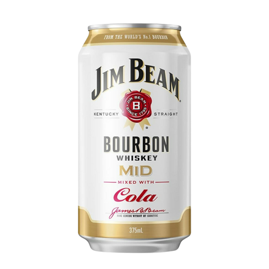 Jim Beam White Bourbon & Cola Mid Strength 3.5% 375ml Can