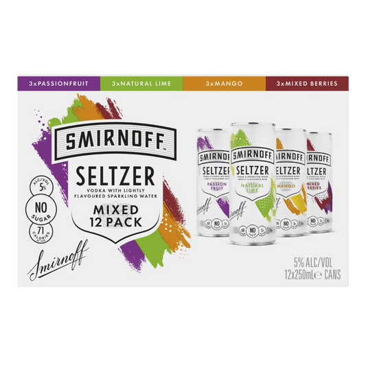 Smirnoff Seltzer Mixed Pack 12x250ml