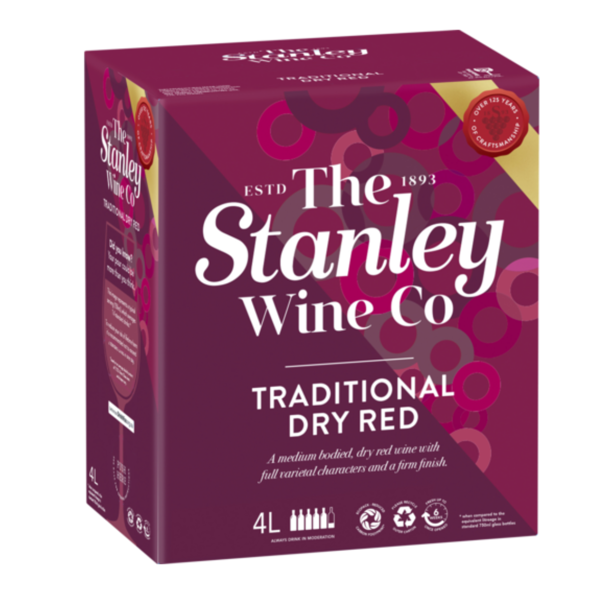 The Stanley Wine Co Traditional Dry Red 4L Cask Wine