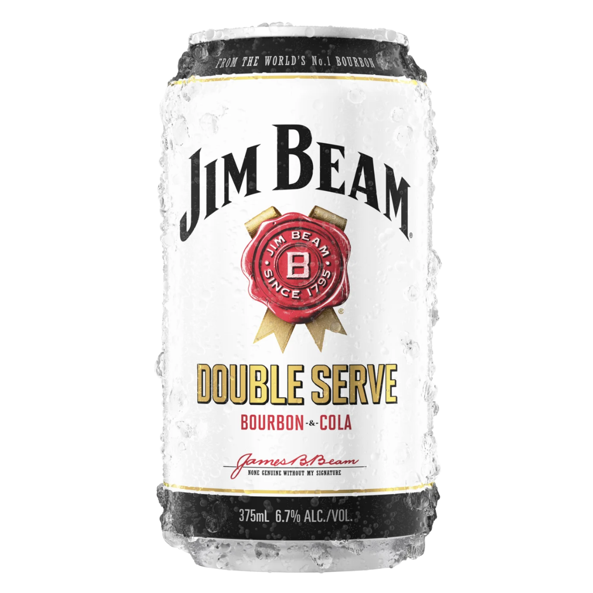 Jim Beam White Double Serve Bourbon & Cola 6.7% 375ml Can