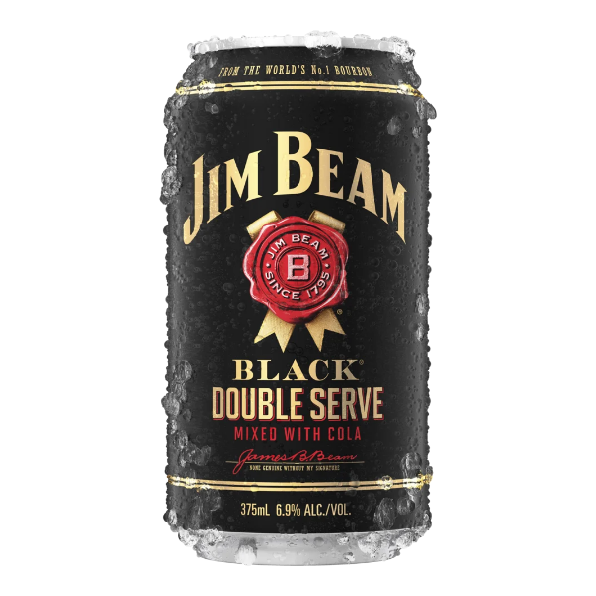 Jim Beam Black Double Serve Bourbon & Cola 6.9% 375ml Can