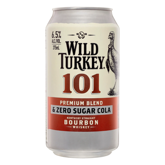 Wild Turkey 101 & Cola Zero Sugar 375ml Can